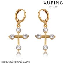 92166-Xuping nuevos aretes cruzados de joyería estándar para mujeres